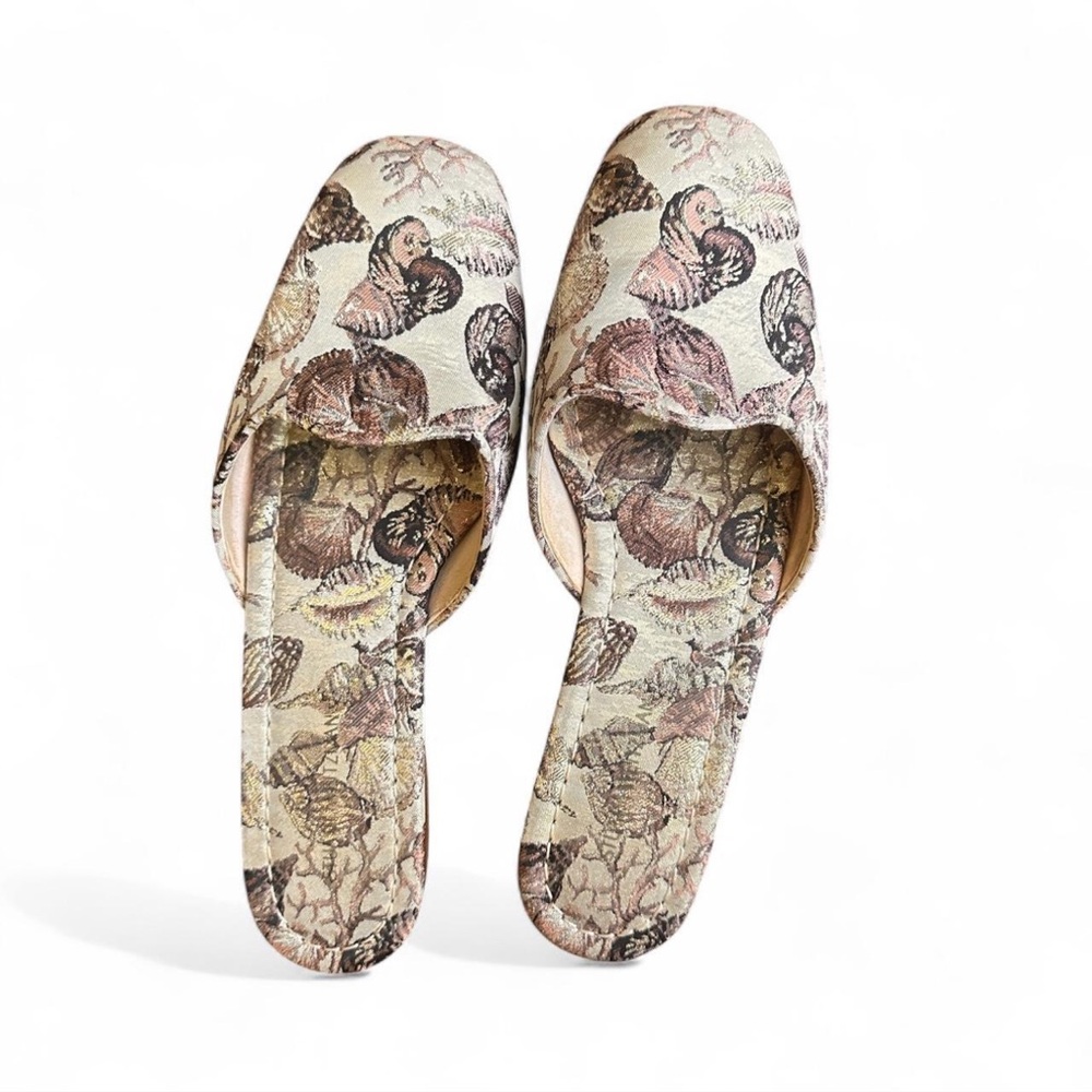 Stuart Weitzman Seashell Print Leather Mule